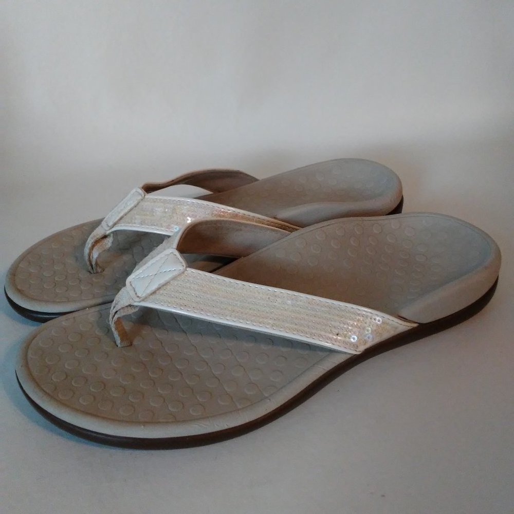 Vionic With Orthaheel Sequins Flip Flop Sandals 7m - image 3